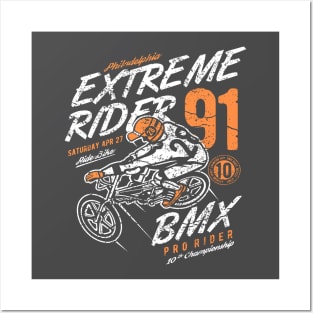 Extreme Rider BMX Pro Rider Championship Racing Bike Posters and Art